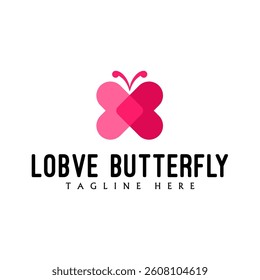 love butterfly has an elegant and symmetrical wing design	