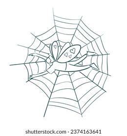 love butterfly man web trap danger vector concept sketch simple doodle hand drawn line illustration isolated abstract sign symbol clip art