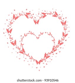 love - butterfly - valentines day - vector