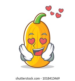 In love butternut squash mascot cartoon