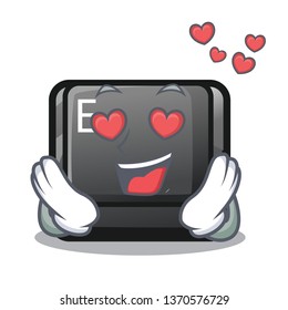 In love button E in the mascot shape