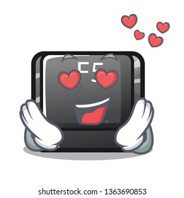 In love button f5 in the shape cartoon