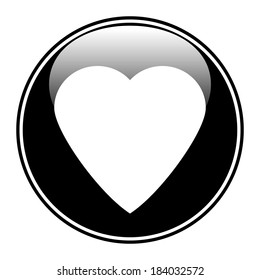 Love button on white background.