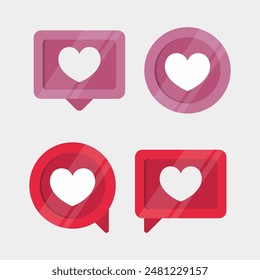 Love Button Simple Vector Illustration