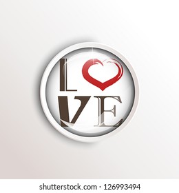 love button. valentine concept. button cocnept.