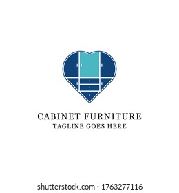love cabinet furniture logo design, perfect for lovely business and store logo vector illustration