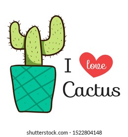 I love cactus vector illustration