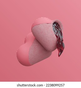 Love Cake 3D Illustration Suitable for any kind of business