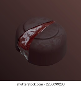 Ilustración 3D de Love Cake Adecuada para cualquier tipo de negocio