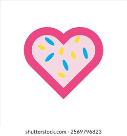Love cake flat icon vector illustration, valentines day pattern vector design illustration. 