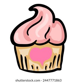 Love Cake - handgezeichnetes Doodle-Symbol