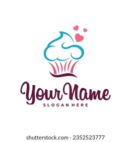 Love Cake logo design vector. Icon Symbol. Template Illustration