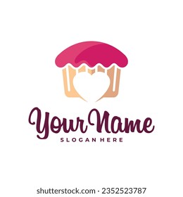 Love Cake logo design vector. Icon Symbol. Template Illustration