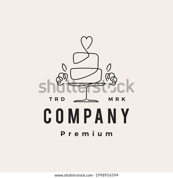 love cake wedding bakery hipster vintage\
logo vector icon\
illustration