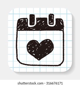 love calendar doodle
