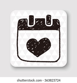 love calendar doodle