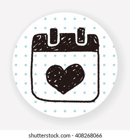 love calendar doodle