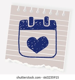 love calendar doodle