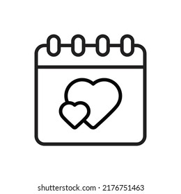Love Calendar Skizze Vektorgrafik