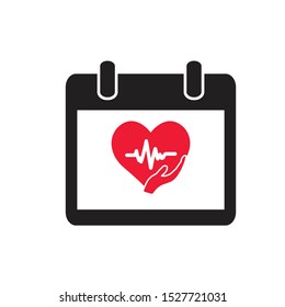 Love Calendar for Valentine Days Icon Vector Illustration