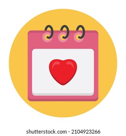 Icono vectorial del calendario de amor que puede modificar o editar fácilmente 