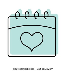Amor calendario Vector, píxel perfecto, archivo ilustrador 