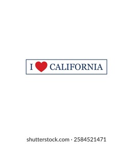 I Love California Letter Vector Template