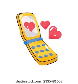 Love call doodle vector outline icon. EPS 10 file