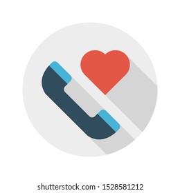 love call glyph flat vector icon