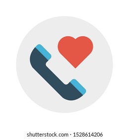 love call glyph flat vector icon