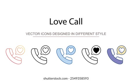Love Call-Symboldesign mit weißem Hintergrund - Stockgrafik