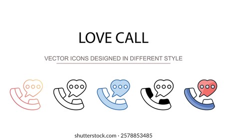 Love Call icon design with white background stock illustration