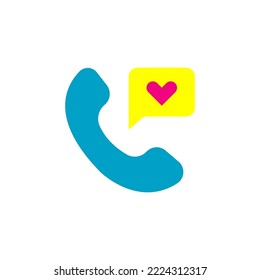 Love Call icon flat style design. Love Call vector illustration. isolated on white background.