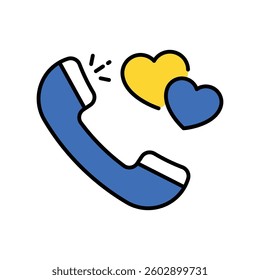 Love Call vector filled outline icon. EPS 10 file