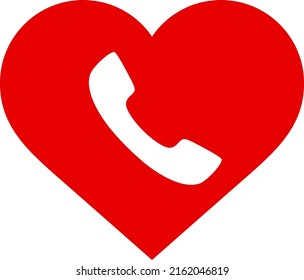 Love call vector illustration. Flat illustration iconic design of love call, isolated on a white background.