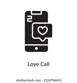 Love Call Vector Solid Icon Design illustration. Love Symbol on White background EPS 10 File