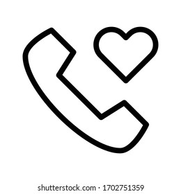 love call vector thin line icon 