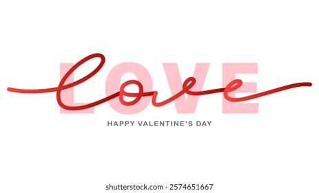 Love calligraphic hand drawn font isolated on white background in Happy Valentine's Day, Flat Modern design , illustration Vector EPS 10