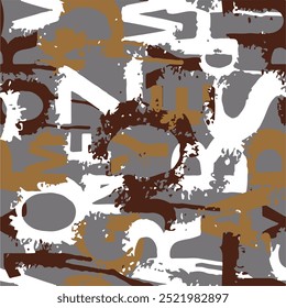 Love calligraphic phrase seamless pattern. Abstract romantic hand drawn seamless pattern to Happy Valentine's Day.