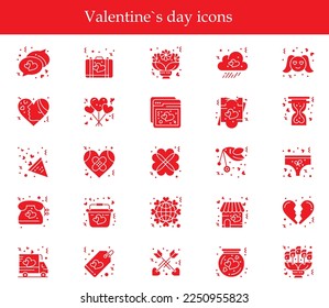 Love calligraphy for 14 February, Saint Valentines day icons with greeting phrase colored flat vector illustration isolated on white background