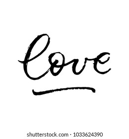 Love calligraphy. Hand drawn vector illustration. Lettering for cards, posters
