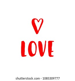 Love calligraphy. Hand drawn vector illustration. Lettering for cards, posters
