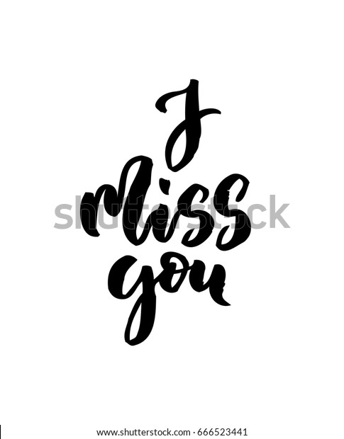 Love Calligraphy Lettering Miss You On Stock Vector (Royalty Free ...