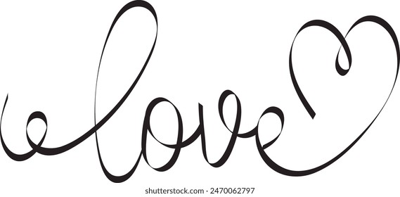 Love Calligraphy Lettering Vector Illustration