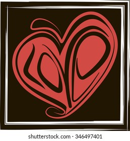 Love calligraphy for t shirt apparel, print, poster, card design, typographic composition, vector