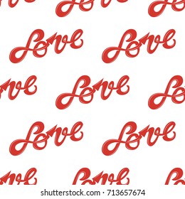 Love calligraphy text seamless pattern. Vector illustration for backgrounds