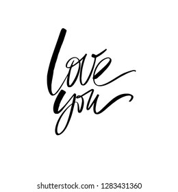 Love calligraphy. Vector inscription. Modern brush calligraphy. Love You