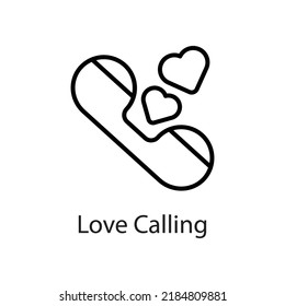 Love Calling vector Outline Icon Design illustration on White background. EPS 10 File 