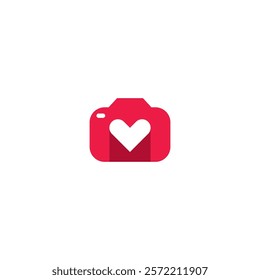 Love Camera Icon Logo Design Vector. Photography Heart Icon
