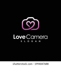 Love camera logo, camera logo with love concept